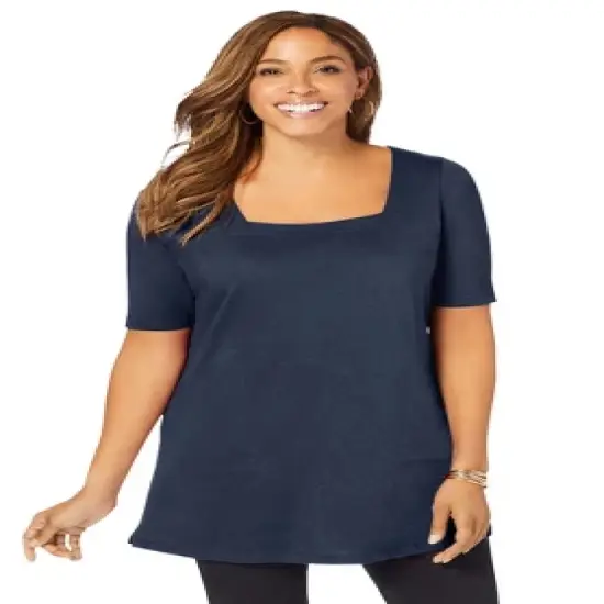 Jessica London Women&rsquo;s Plus Size Square Neck Tunic image {5}