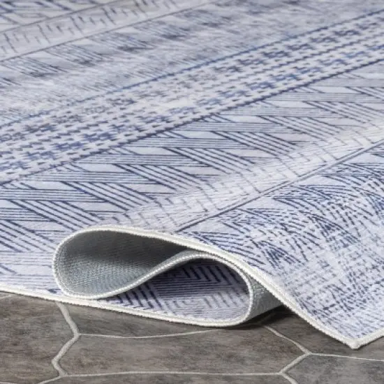 nuLOOM Codi Moroccan Banded Machine Washable Indoor/Outdoor Patio Area Rug image {3}