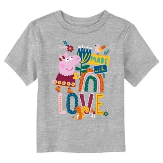 Toddler's Peppa Pig Made With Love Embroidery T-Shirt image {2}