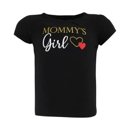 Hudson Baby Infant Girl Short Sleeve T-Shirts, Girl Mommy Red Black image {4}