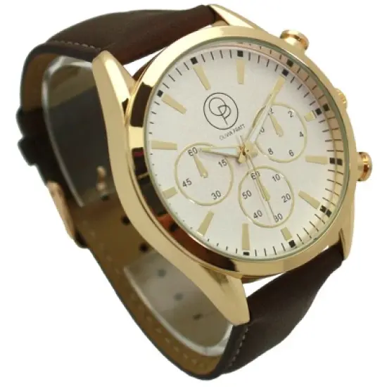 Olivia Pratt Solid Color Band Chronograph Men Watch image {2}