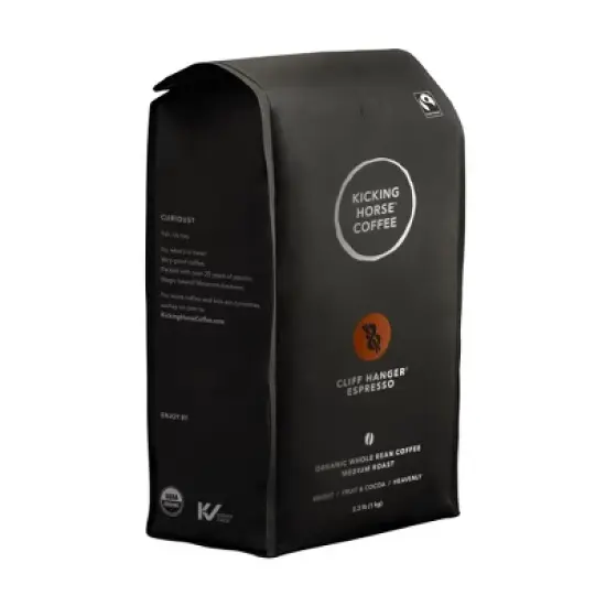 Kicking Horse Coffee Cliff Hanger Espresso Medium Roast Whole Bean 2.2 lb - Certified Organic Fairtrade Kosher Coffee image {5}