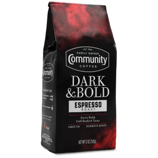 Community Coffee Dark & Bold Premium Dark Roast Ground Coffee - 12oz image {1}