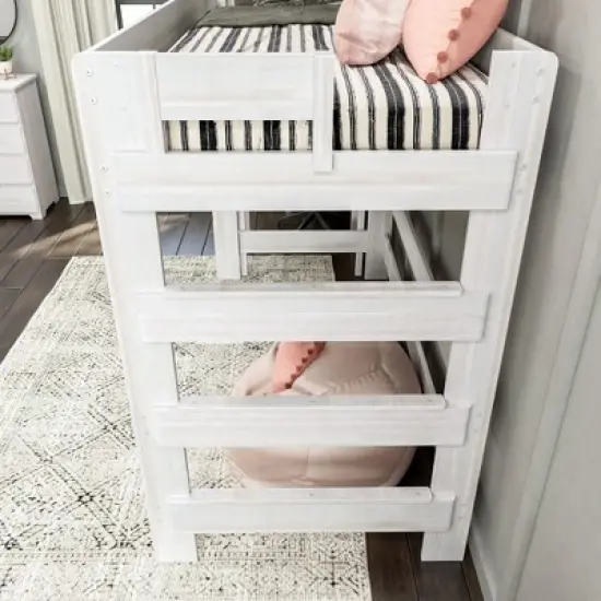Max & Lily Farmhouse High Loft Bed with Desk image {2}