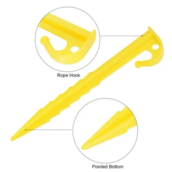 Unique Bargains Plastic Ground Pegs Serrated Edges with Hook for Outdoor image {2}