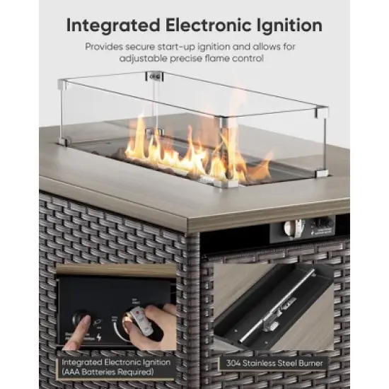 Belord Patio Furniture Set with 6-INCH Extra Thick Cushion, 5 Pieces Outdoor Patio Furniture Set with Swivel Chairs, Sofa Couch, and Firepit Table image {9}