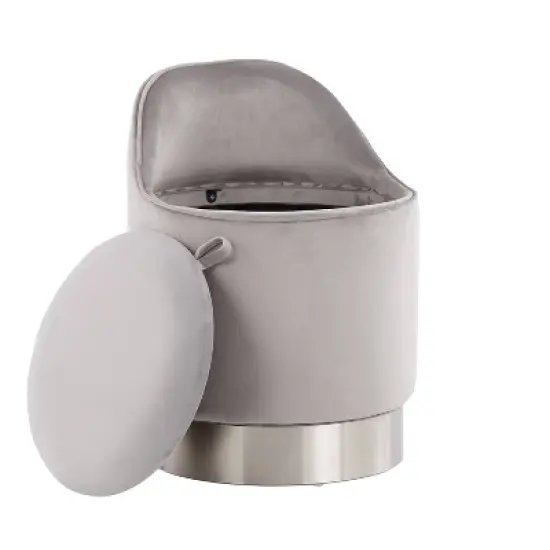 Marla Glam Vanity Stool Steel/Velvet Chrome/Silver - LumiSource image {9}