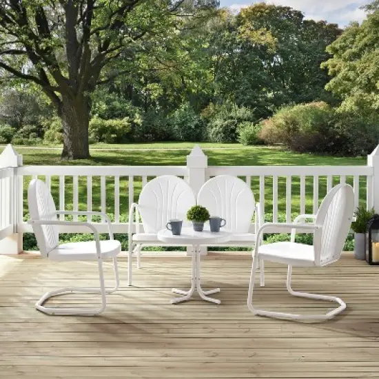 Griffith 4pc Outdoor Conversation Set - White - Crosley image {4}