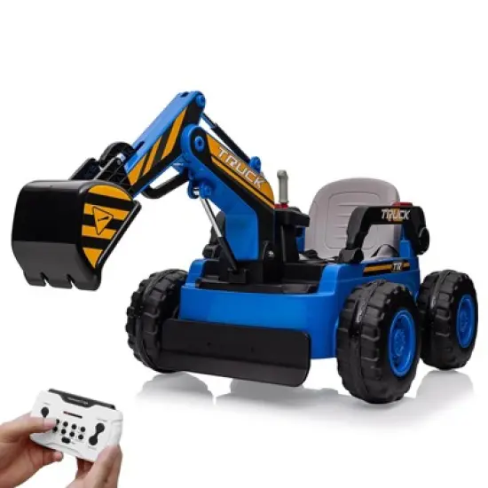 Kids Ride On Electric Excavator Digger Car with Remote Control & Digging Arm, 12V 10Ah Battery, 360&deg; Rotation Riding Toy image {6}
