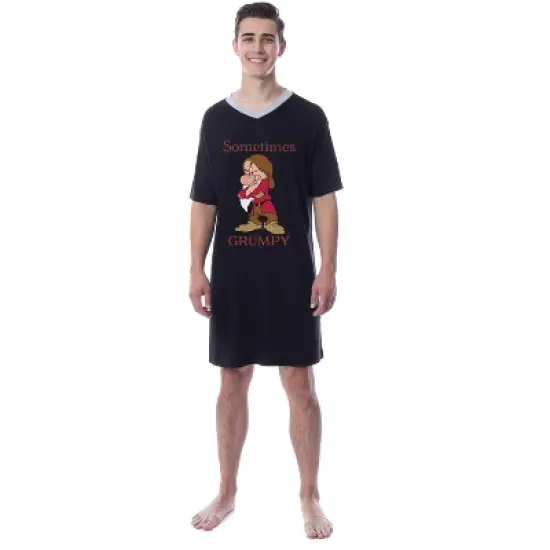 Disney Mens' Grumpy Snow White And The Seven Dwarfs Sleep Pajama Shirt image {3}