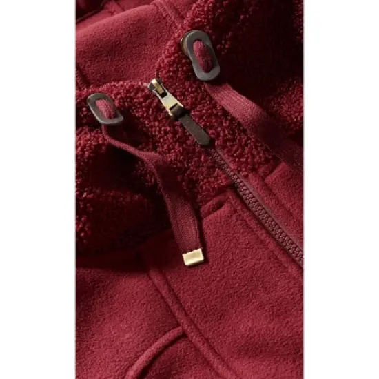 Women's Plus Size Fleece Hood Coat - rhubarb | AVENUE image {7}