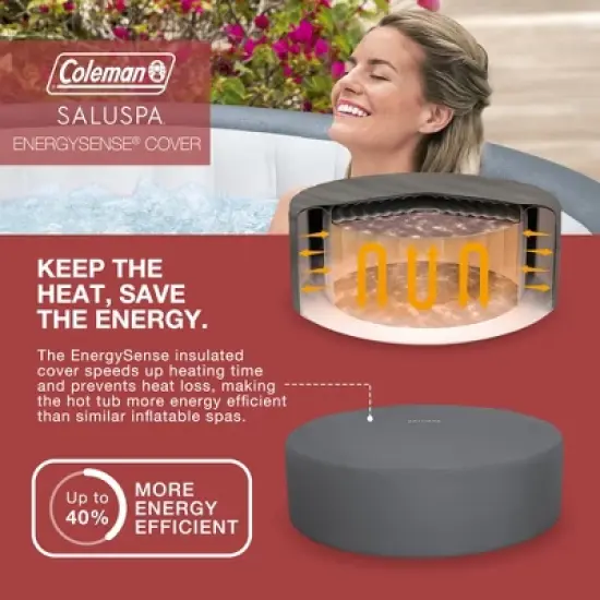 Coleman Palm Springs 4 to 6 Person EnergySense Smart AirJet Plus Inflatable Hot Tub Outdoor Spa with 140 AirJets and Insulated Cover image {3}