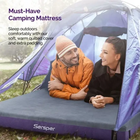 Sersper 4 Inch Outdoor Mattress for Camping and RV with Side Pocket,Waterproof,Portable,Folding image {4}