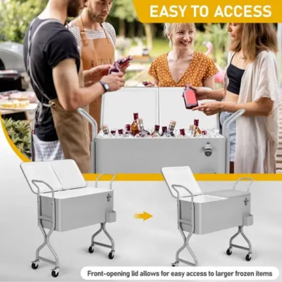 Karl Home 80 QT Gray Outdoor Cooler Cart image {6}