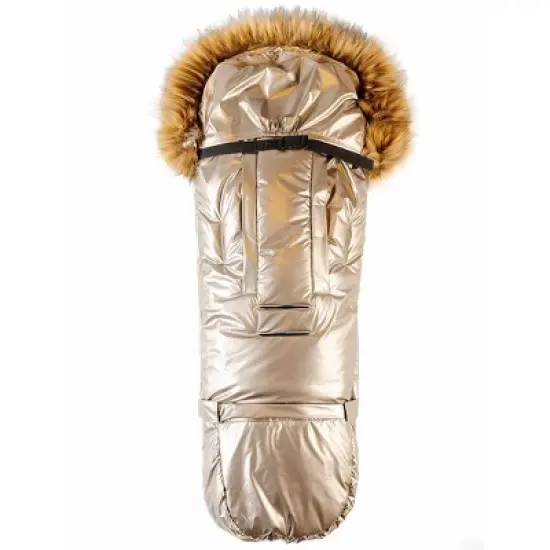 Cover Baby 0-3 Years Organic Premium Beige Wool Adjustable Footmuff in Pastel Gold image {4}