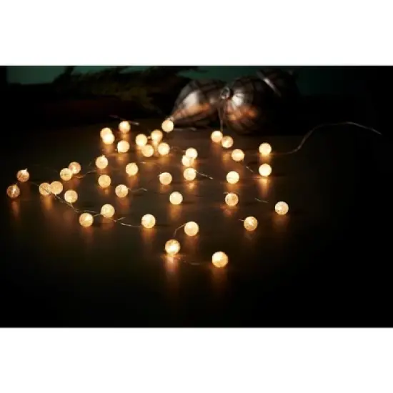 LED Crackle Glass Ball Light String 11'L image {3}