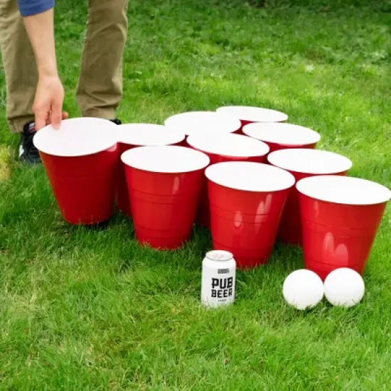 True XL Beer Pong Set with Jumbo Party Cups, Drinking Games for Adults, Each Cup is 110 ounces, Includes 20 Cups and 4 XL Pong Balls image {1}