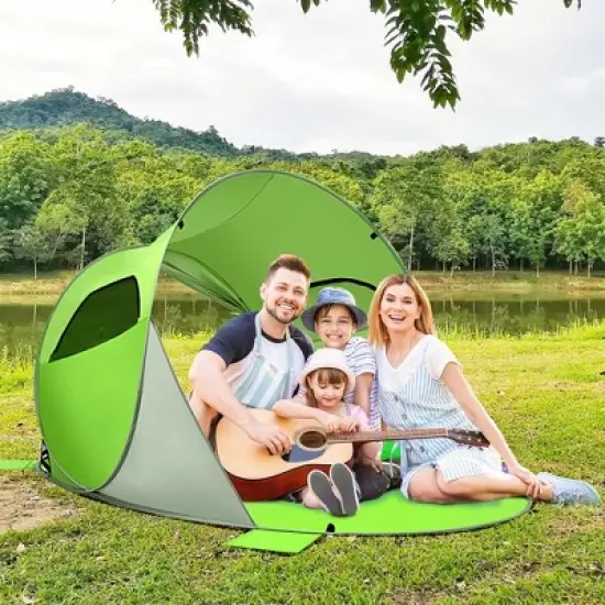 Costway Pop Up Beach Tent Anti-UV UPF 50 Plus Portable Sun Shelter for 3-4 Person image {11}