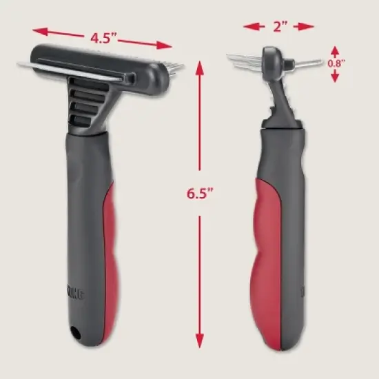 KONG Double-Sided Rake, Detangling and Deshedding Dog Grooming Brush image {6}