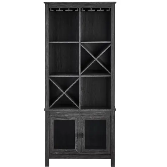 Home Source Jill Zarin Bar Cabinet Bookshelf with Glass Doors image {4}