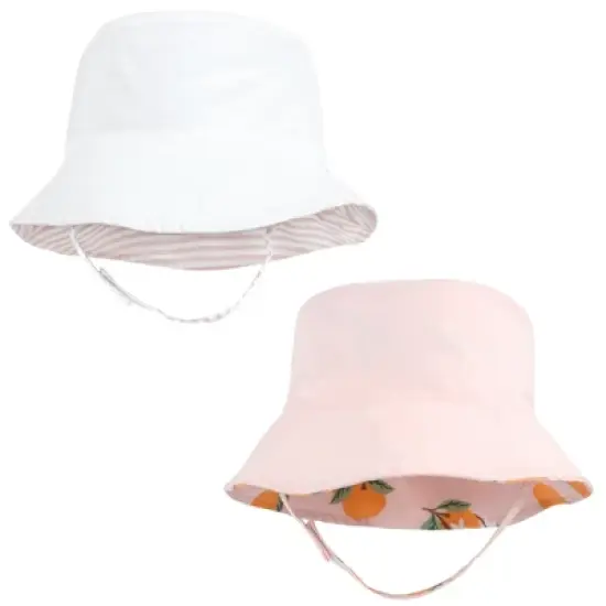 Hudson Baby Infant Girl Sun Protection Hat, Oranges Stripe image {2}
