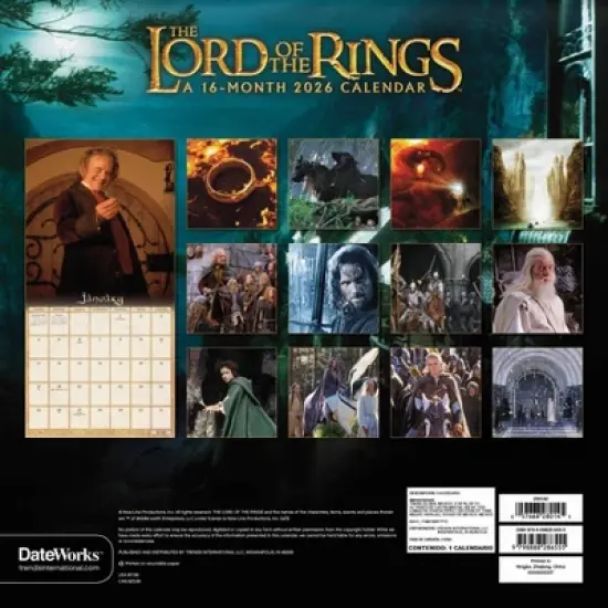 The Lord of the Rings 2026 12"x12" Wall Calendar image {3}