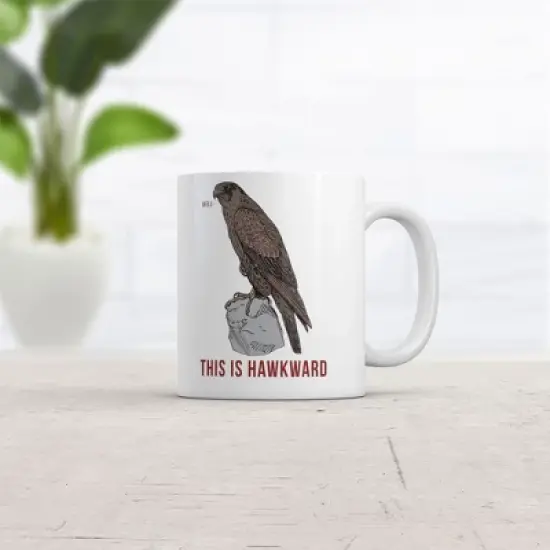 Crazy Dog Well This Is Hawkward Mug Funny Sarcastic Graphic Coffee Cup-11oz image {1}