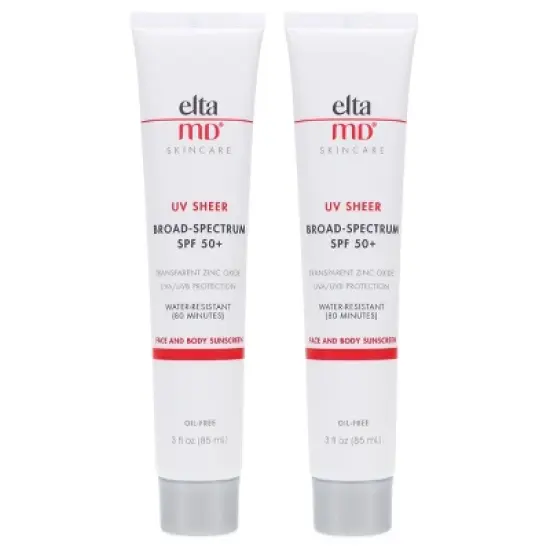 EltaMD UV Sheer Broad Spectrum SPF 50+ Face and Body Sunscreen 3 oz 2 Pack image {8}