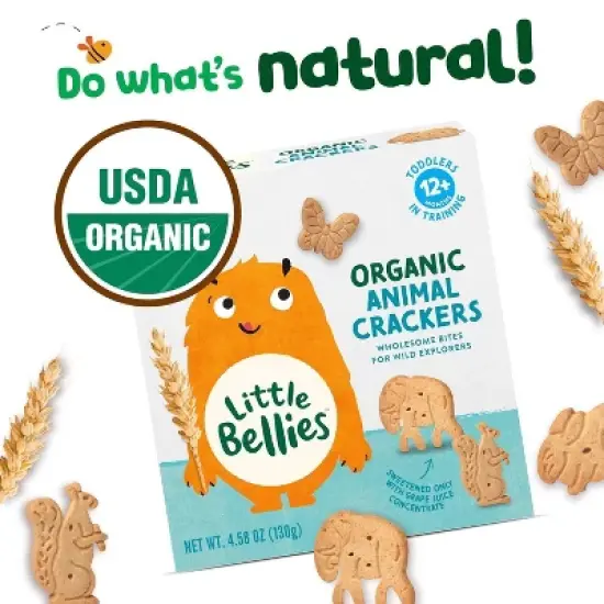 Little Bellies Organic Animal Crackers Toddler Snacks - 4.58oz image {2}