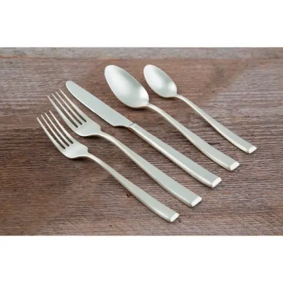 20pc Samira Champagne Satin Flatware Set - Cambridge Silversmiths: Stainless Steel Silverware Service for 4, Dishwasher-Safe image {3}