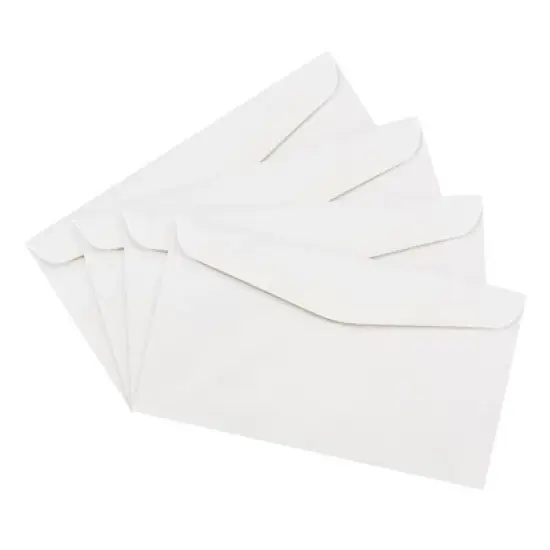 JAM Paper 50pk 3 5/8"x6 1/2" Business Envelopes White: Small Mailing Envelopes, Gummed Flap, Wet and Seal, Letter Size image {2}