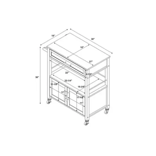 Cameron Kitchen Cart with Granite Top - Linon image {11}