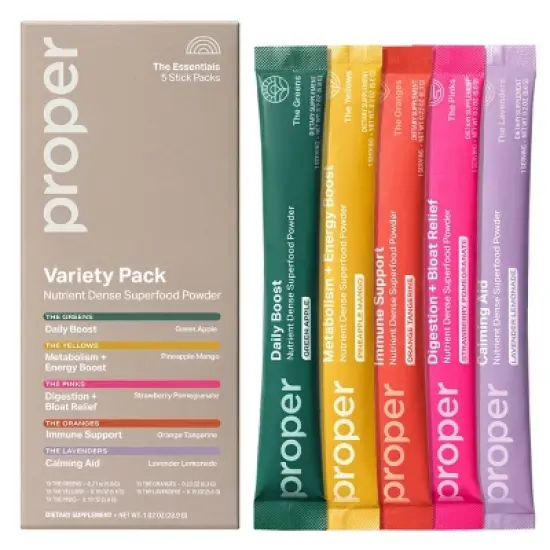 Proper The Essentials Dietary Supplement Powder - Variety Pack - 5ct image {4}