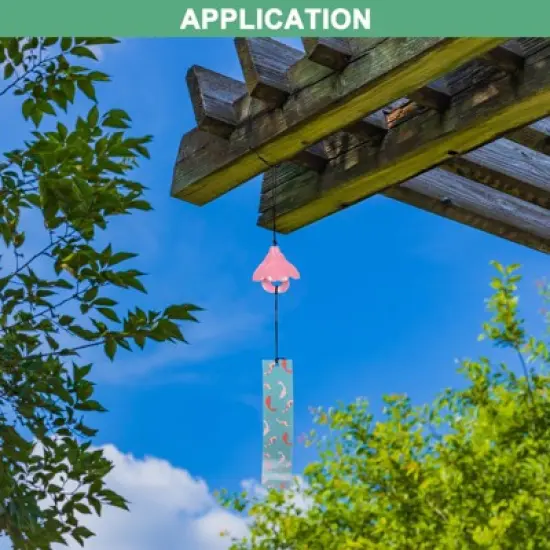 Unique Bargains Metal Vintage Outdoor Wind Chime 2.2" x 17.3" Bronze Tone 1 Pack image {4}