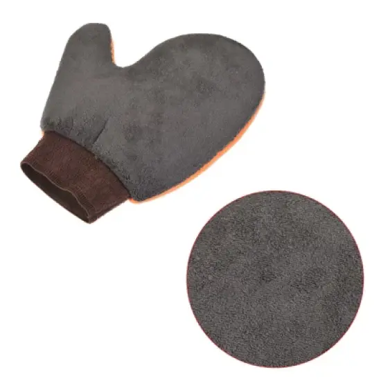 Unique Bargains Microfiber Wash Gloves Chenille Sponge Mitten Dry Duster with Thumb for House Cleaning image {3}