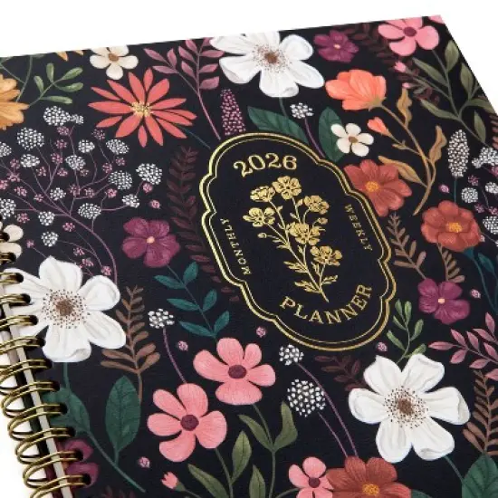 greenroom Planner 2026 Weekly/Monthly 8.5"x10.75" Large Hardcover Midnight Wildflower image {6}