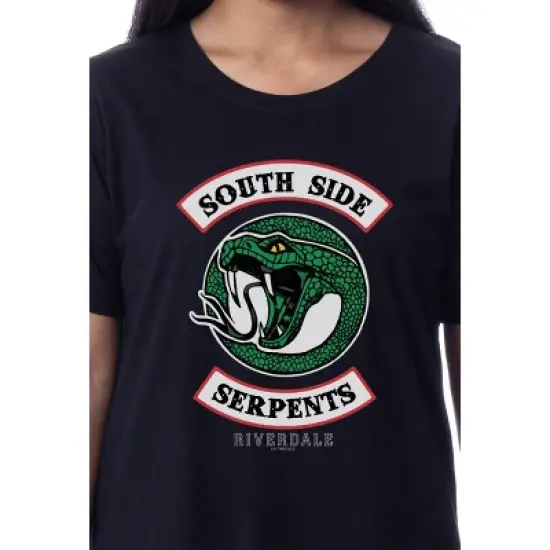 Riverdale Womens' Southside Serpents Sleep Pajama Shirt Nightgown Black image {1}