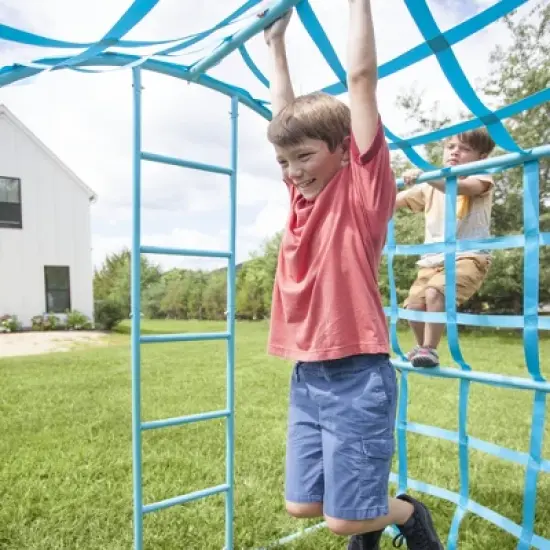 HearthSong Giant Climbing Wave with Powder-Coated Steel Frame and Polyester Webbing Play Space for Multiple Kids image {3}