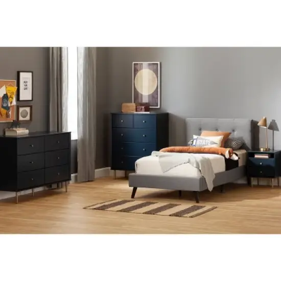 Dylane 2-Drawer Nightstand Navy - South Shore image {1}