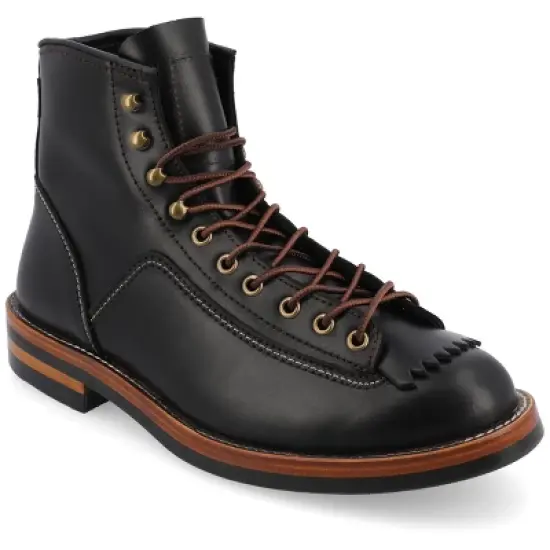 TAFT 365 Men's Model 007 Rugged Lace-up Boot in Black/Cherry image {10}