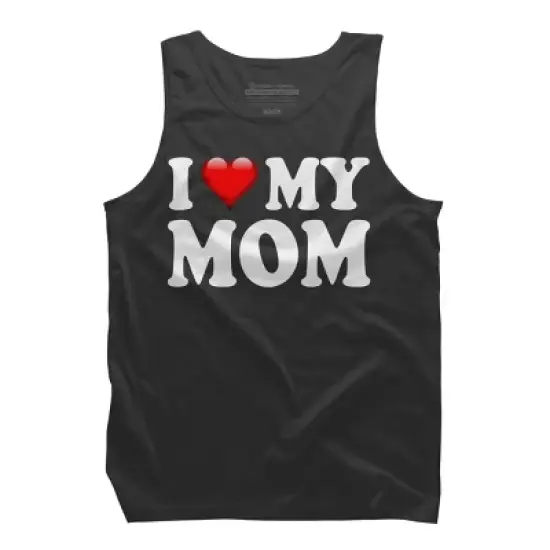 Men's Design By Humans I Love My Mom Bold Text By ArmyTee Tank Top image {3}
