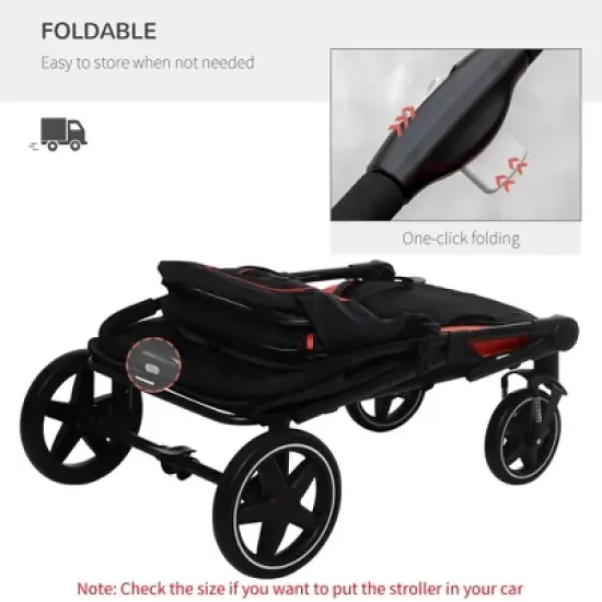Gulches Pet Strollers: Black 1-Click Foldable Stroller for Medium to Large Dogs image {5}