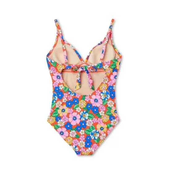 Ruffle Neck One Piece Maternity Swimsuit - Isabel Maternity by Ingrid & Isabel&trade; Floral image {3}