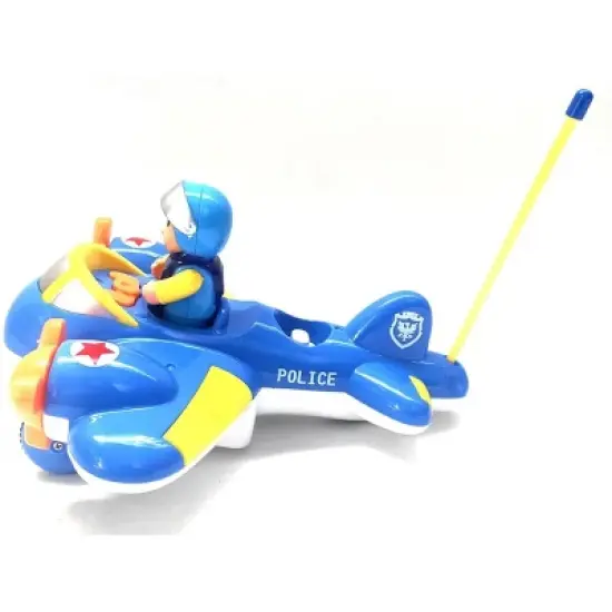 Link Cartoon RC Airplane Lightning Fast,Colorful & Bright, Honks & Plays Music Great Gift For Kids - Blue image {4}