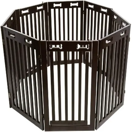 Arf Pets 31.5" Tall Freestanding Folding Dog Gate Extension - Espresso image {2}