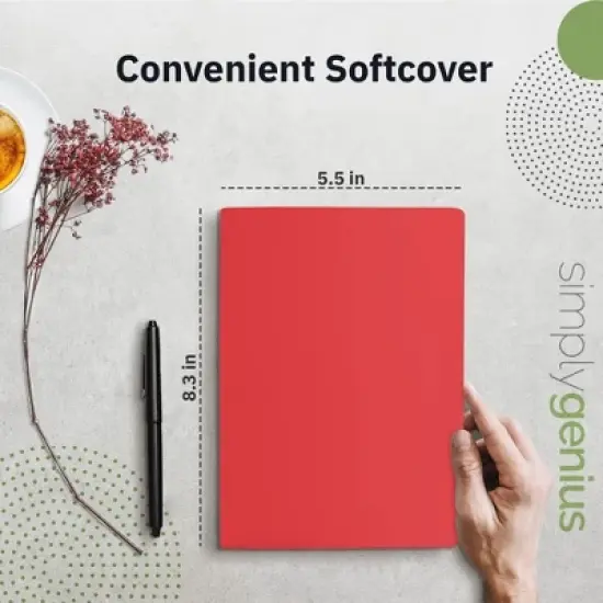 Simply Genius A5 Lined Notebooks with Softcover - College Ruled Notebook - 92 pages, 5.5" x 8.3" (Red, 6 pack) image {1}