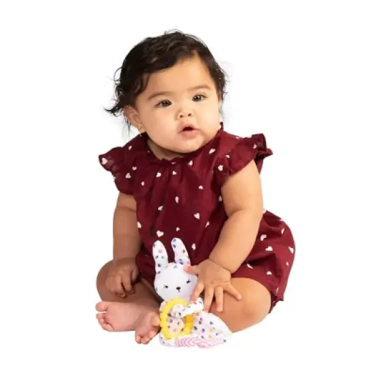 Manhattan Toy Cherry Blossom Days Baby Bunny Soothing Mini Blankie with Removable Silicone Teether image {4}