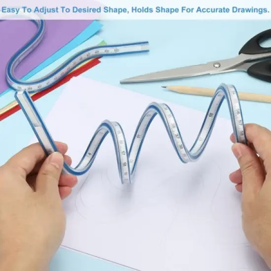 Unique Bargains Flexible Curve Plastic Bendable Markings Ruler for Drawing Sewing image {3}