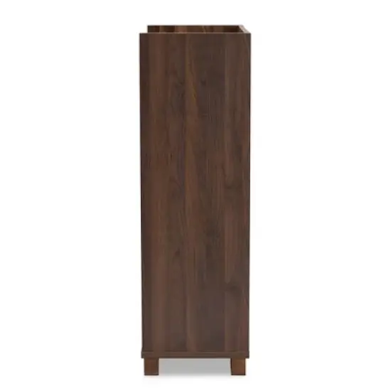 Carrie Walnut Finished Wood Wine Storage Cabinet Walnut - Baxton Studio image {3}