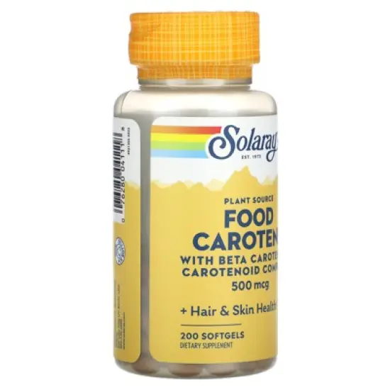 SOLARAY Food Carotene, Vitamin A 10000 IU | Healthy Skin, Eyes, Antioxidant & Immune Support (200 CT) image {3}